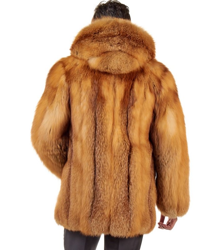 Real Fur Coat/ Genuine Golden Island Fox Fur Coat -  Norway