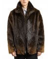 Mid Length Beaver Fur Coat for Men