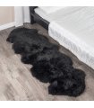 2 Pelt Charcoal Black Sheepskin Fur Rug (Double)
