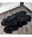 4 Pelt Charcoal Black Sheepskin Fur Rug (Quatro)