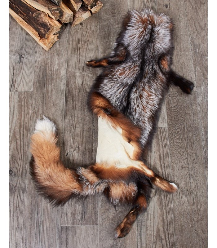 XL Crystal Fox Fur Pelts / Tanned Skins: FurSource.com