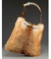 Fur Handbag / Purse with Horn - Red Fox Fur