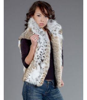 The Red Fox Fur Vest with Collar for Women