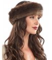Beaver Fur Headband in Natural Brown