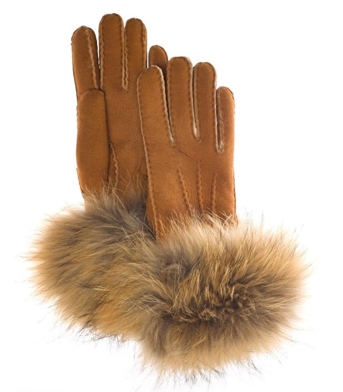 Finn Raccoon Trim Gloves: FurSource.com