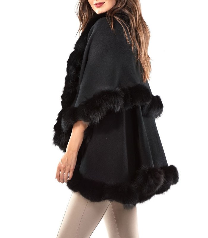 Lana's Fur and Leather Coat Hanger - Small, Black - Women's