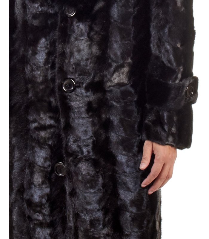 Black Mink Coat With Fox Collar - Fur Fashion