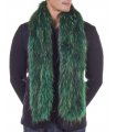 Knit Finn Raccoon Fur Scarf For Men in Emerald