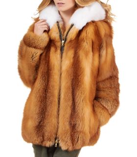 Natural Red Fox Fur Stroller - Women's Fur Stroller - Large | Estate Furs