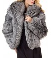 Silver Fox Fur Bolero Jacket for Women