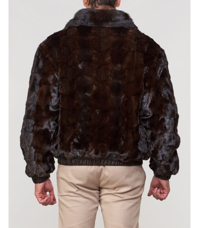 Short brown mink bomber jacket