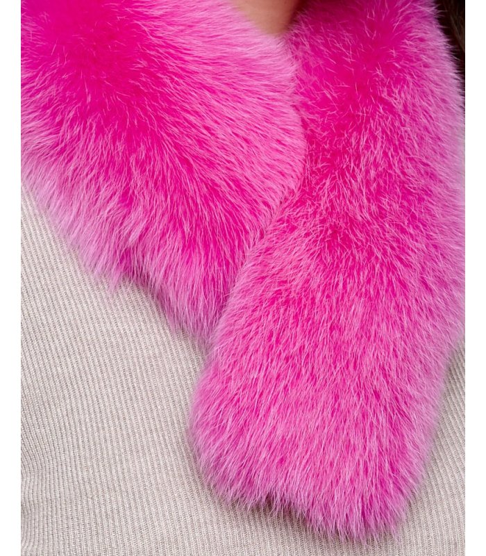 Hot Pink Fox Fur Collar: FurSource.com