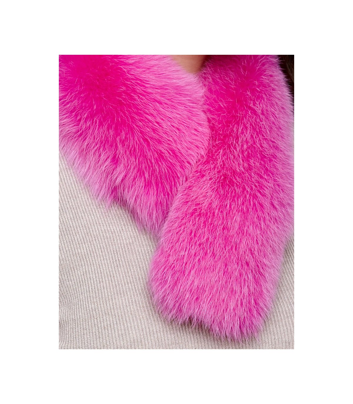 Hot Pink Fox Fur Collar: FurSource.com