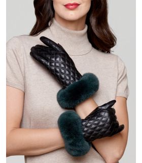 leather mittens with rabbit fur lining