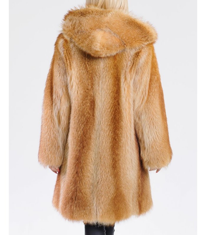Real Fur/ Fur Coat/ Real Canadian Raccoon Fur Coat/ Gold Beige Color/ Full  Skinned Raccoon Fur 