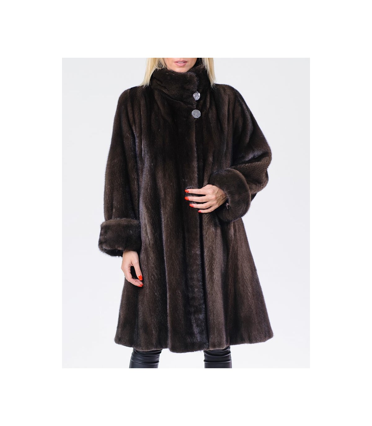 Mahogany Mink Fur Coat: FurSource.com