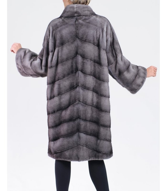 Shop for Pastel Let Out Mink Fur Coat with Hood at Fursource
