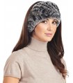 Knitted Fur Headband - Black Frost Rex Rabbit Fur