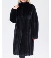 BLACKGLAMA Long Mink Fur Coat