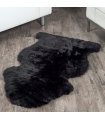 1 Pelt Charcoal Black Sheep Fur Rug (Single)