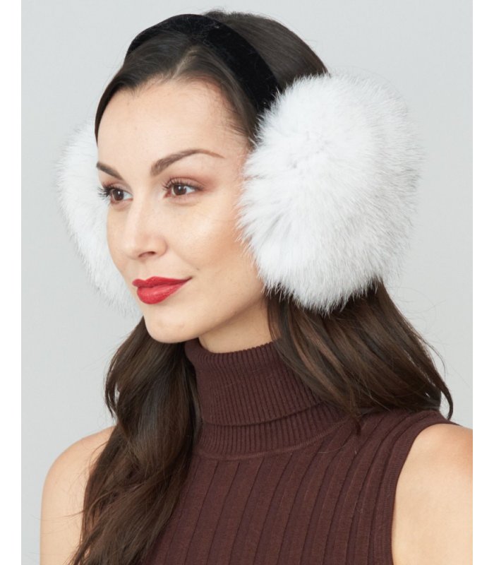 Eclipse Knit Fox Fur Hat in Black