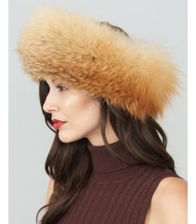 Eclipse Knit Fox Fur Hat in Black Frost