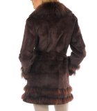 Fur Coat - Sheared Rabbit with Raccoon Fur Trim: FurSource.com