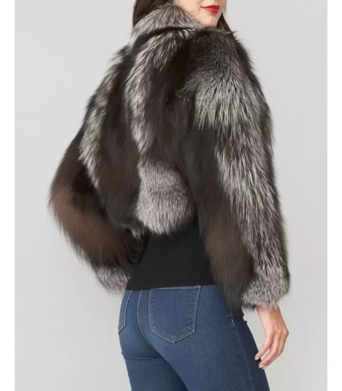 Silver Fox Fur Bolero Jacket : FurSource.com