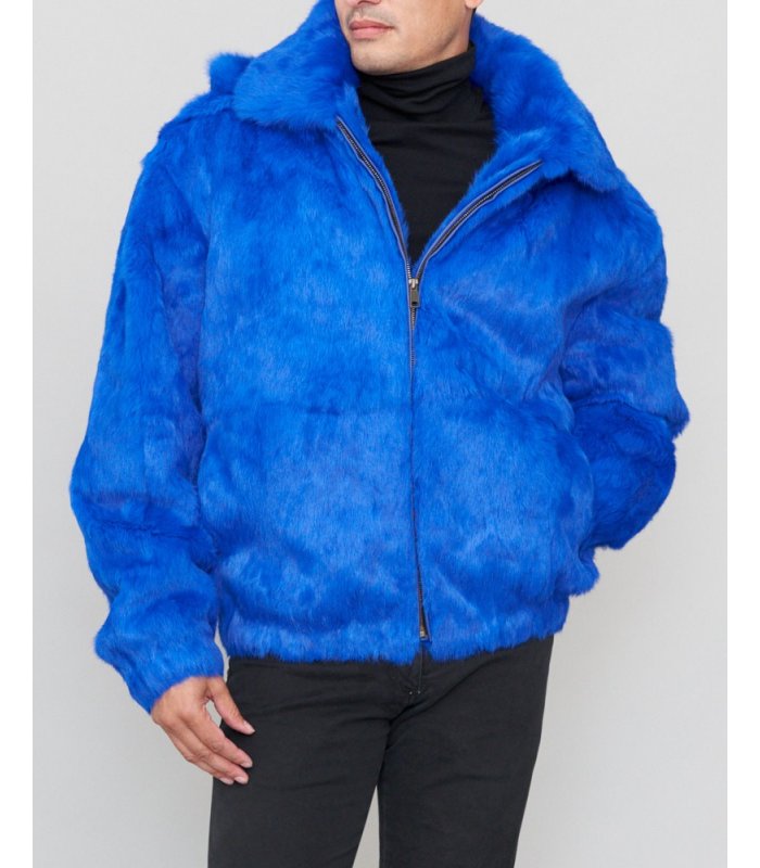 Mens jacket with fur hood