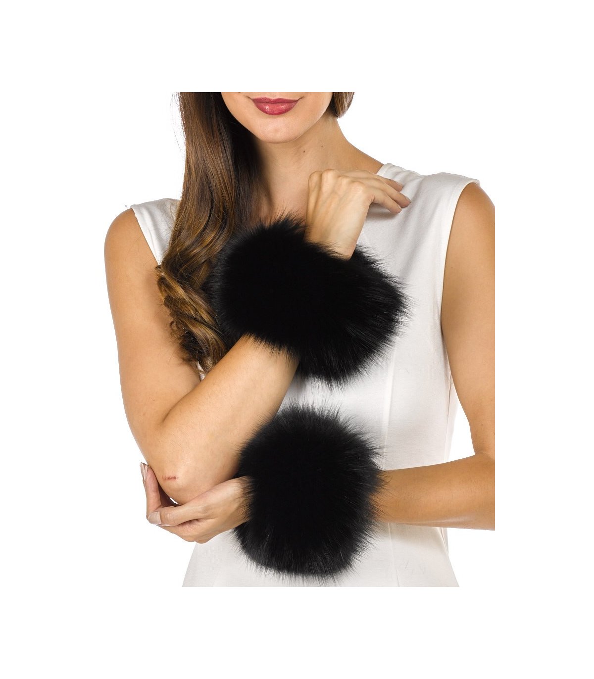 black fox fur cuffs