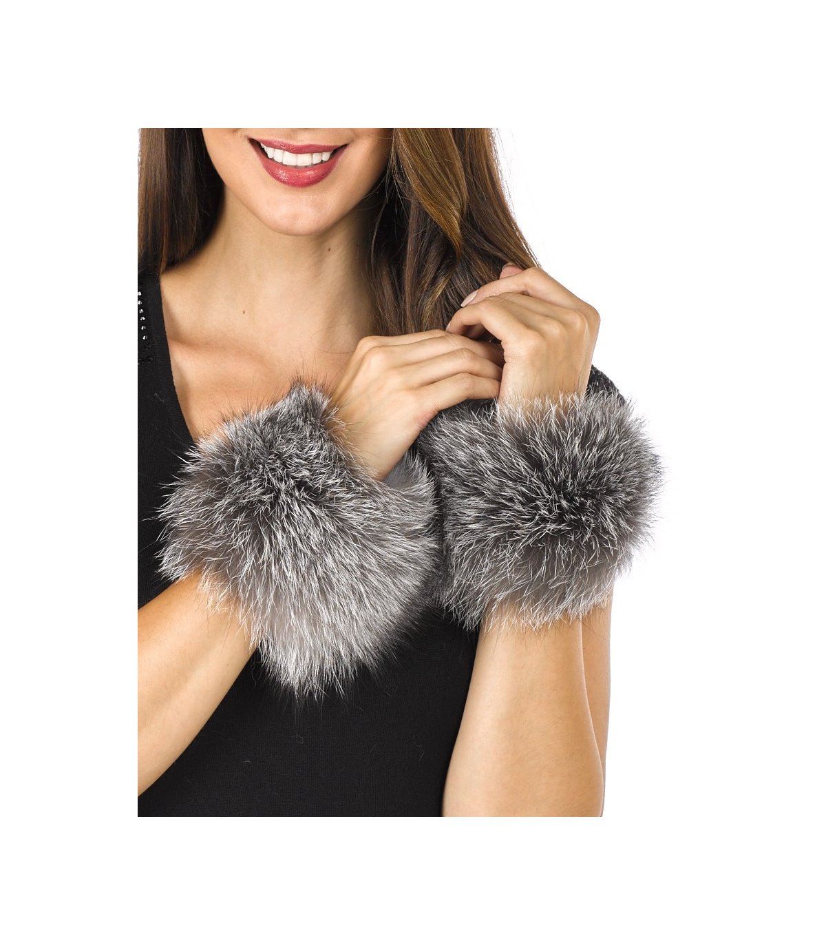 silver fox fur cuffs