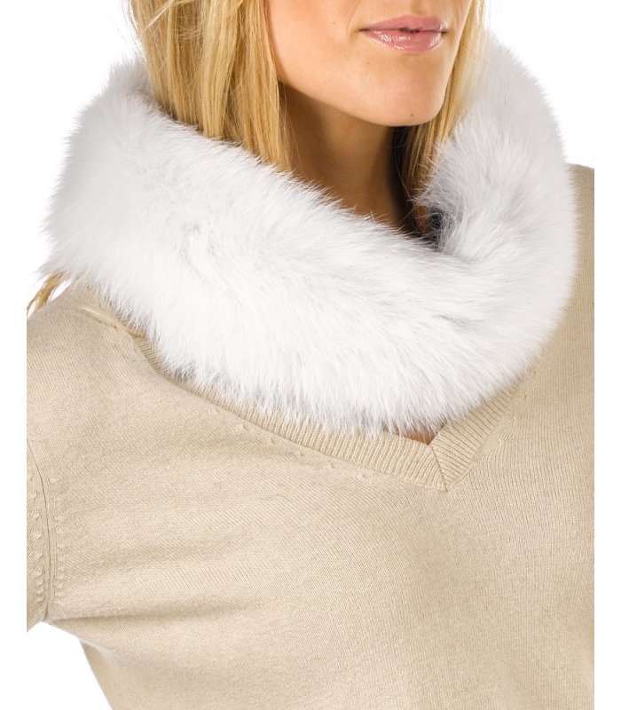 Large White Fox Fur Scarf, Real Fur Collar, Real Fur Scarf, Winter Collar
