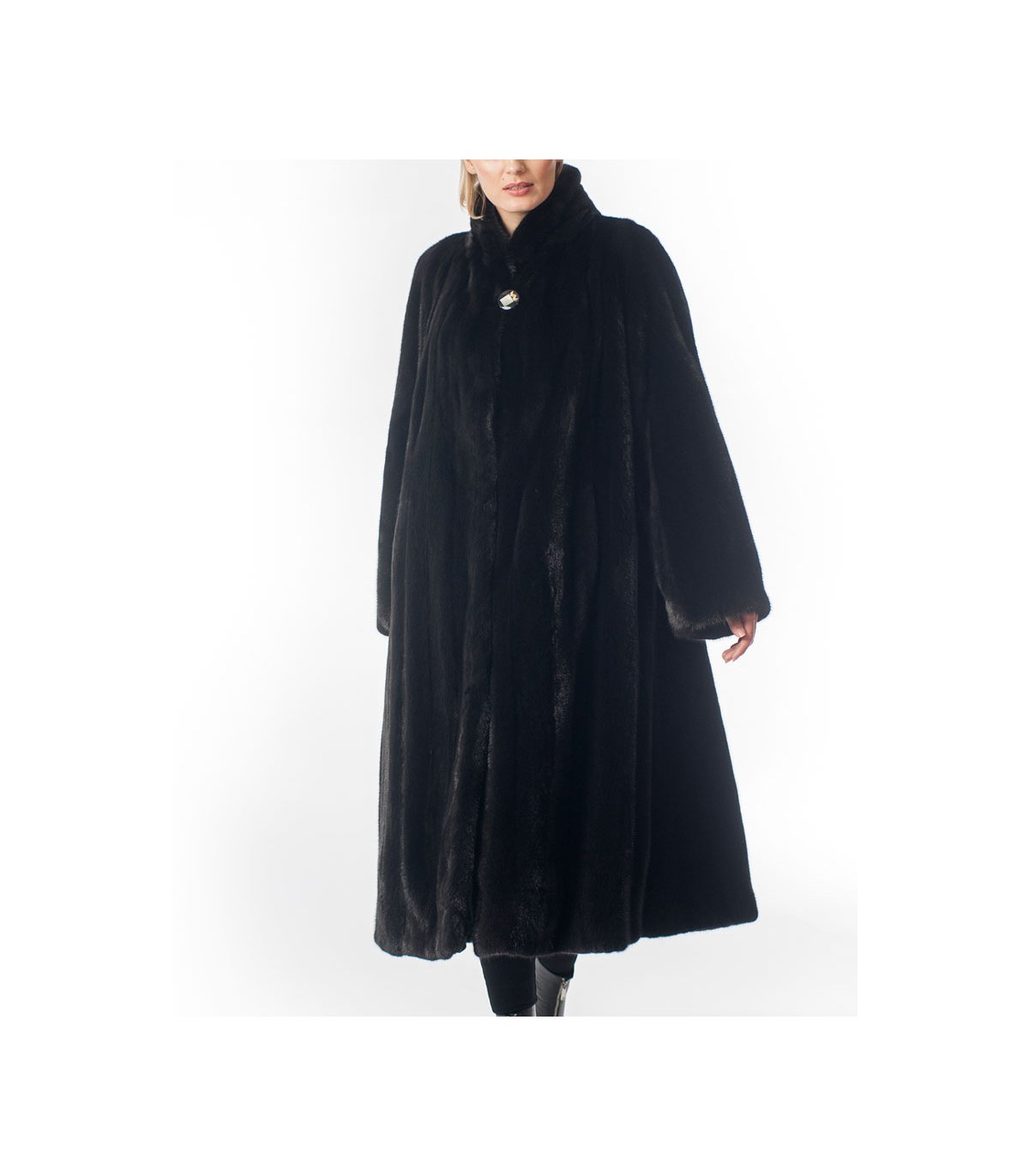 Shop for Black Mink Fur Evening Coat at Fursource