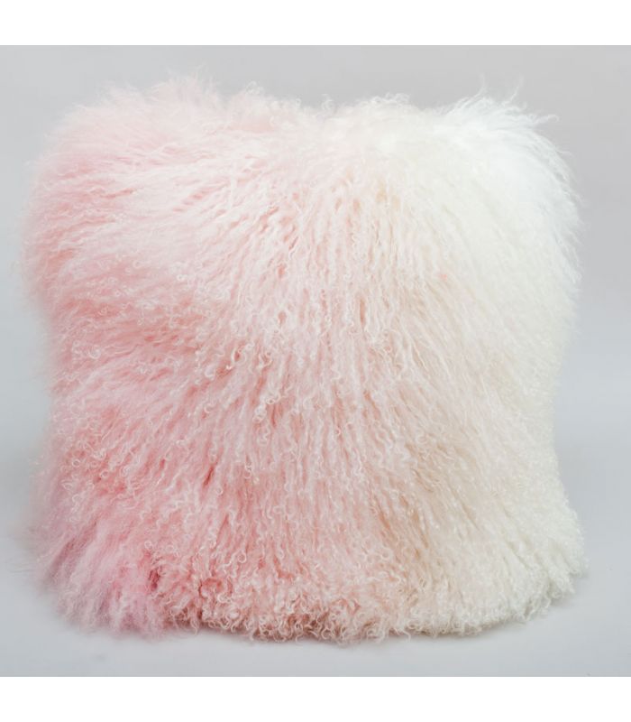 Hot Pink Double-Sided Mongolian Tibetan Lamb Fur Pillow/Cushion
