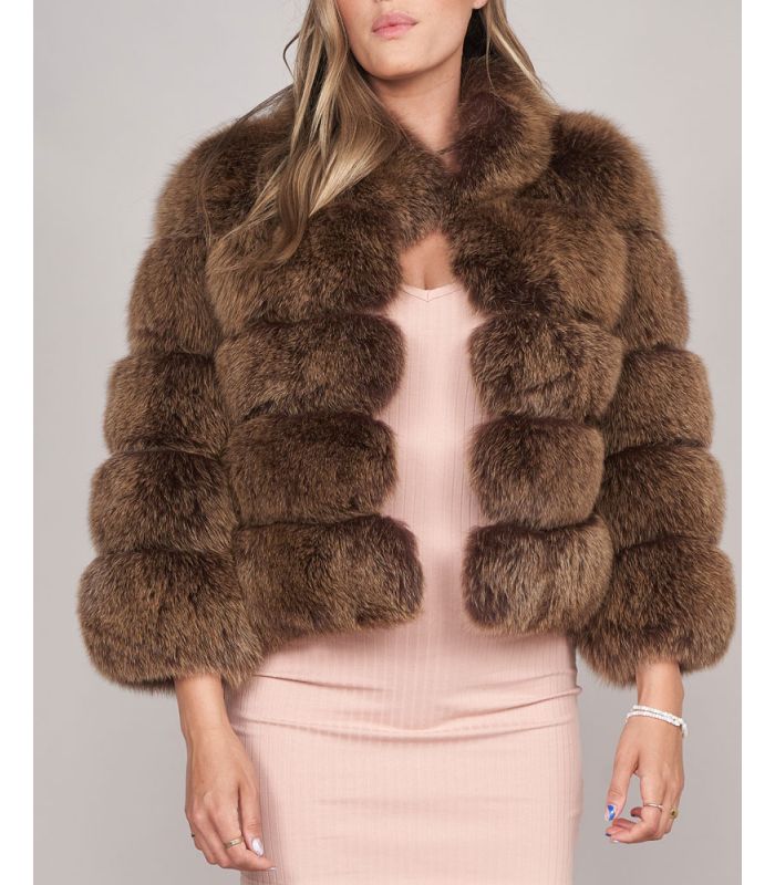 Buy Lisa Colly Women's Faux Fox Fur Vest Long Fur Jacket Warm Faux Fur Coat  Outwear (Beige, M) at Amazon.in