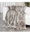 Natural Grey Rabbit Fur Blanket