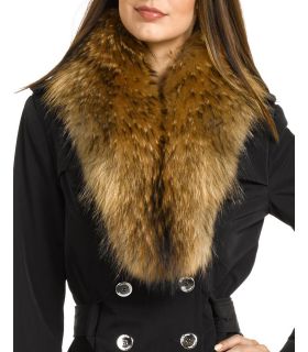 Black Full Finn Raccoon Fur Detachable Collar