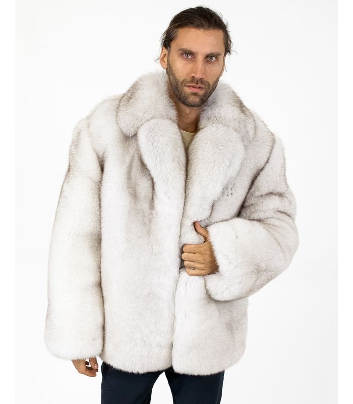 Men's Blue Fox Fur Jacket at