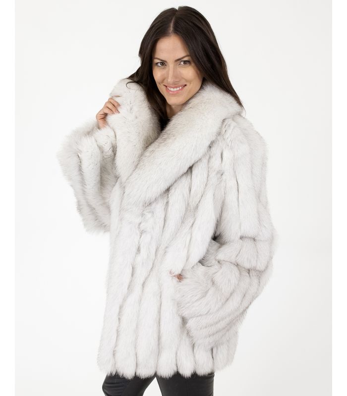 Long Men Natural Real Fox Fur Coat Winter Thick Jacket Overcoat Stand  Collar