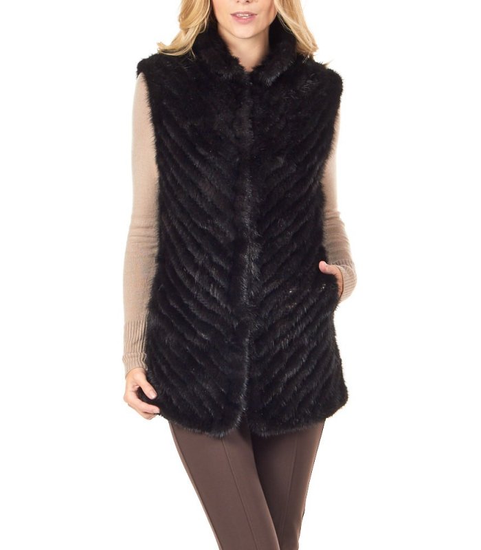 Ladies Knitted Mink Fur Vest