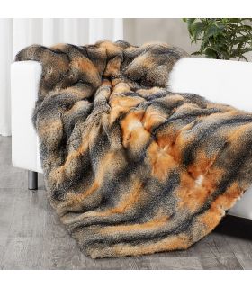 Beige Fox Fur Blanket, Real Fur Blanket , Fur Trow, Real Fur Throw, Fox Fur  Throw 
