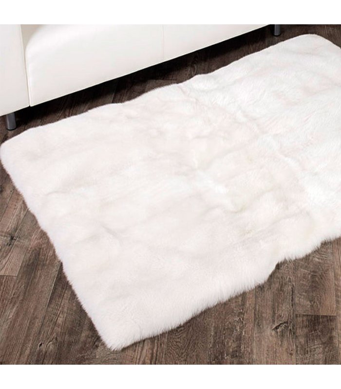 Full Pelt White Fox Fur Blanket