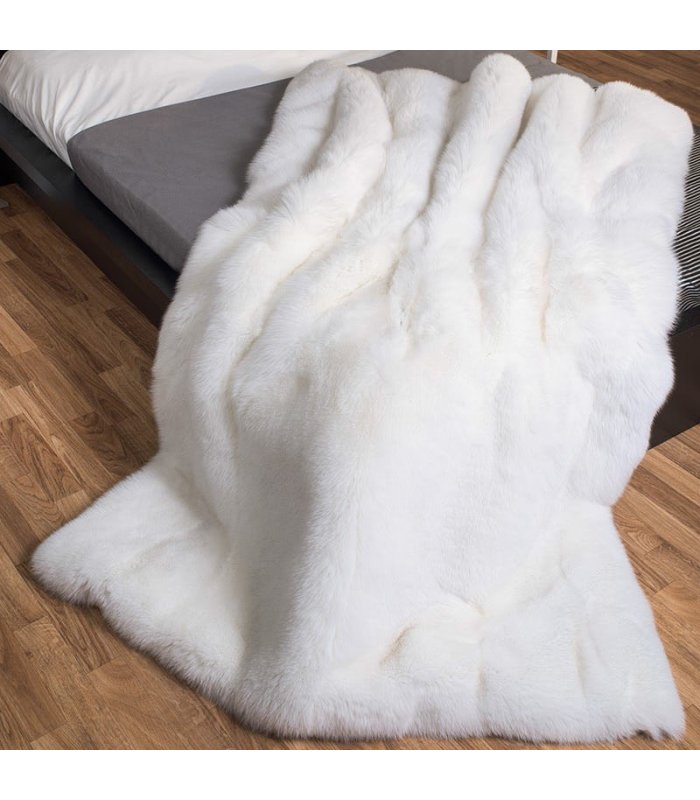 White Fox Fur Rug