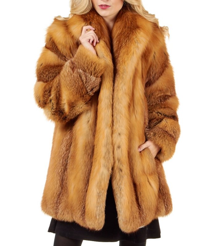 Mens Mink Fur Lined Long Coat Fox Fur Collar Hooded Warm Winter Outwear  Parka XL